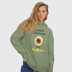 Толстовка оверсайз женская Be a Sunflower, цвет: авокадо — фото 2