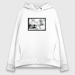 Толстовка оверсайз женская Дайно кризис, цвет: белый