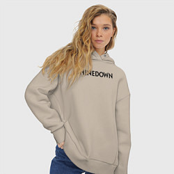 Толстовка оверсайз женская Shinedown лого, цвет: миндальный — фото 2