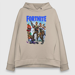 Толстовка оверсайз женская FORTNITE ПЕРСОНАЖИ ИГРЫ, цвет: миндальный