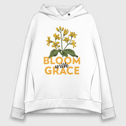 Толстовка оверсайз женская Bloom with grace, цвет: белый