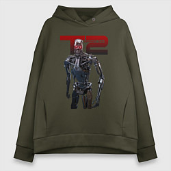 Толстовка оверсайз женская Terminator 2 - T800, цвет: хаки