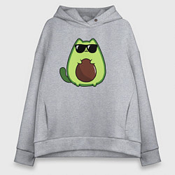 Толстовка оверсайз женская Avo cat o в очках, цвет: меланж