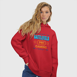 Толстовка оверсайз женская Игра Battlefield PRO Gaming, цвет: красный — фото 2
