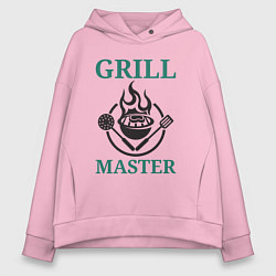 Толстовка оверсайз женская Гриль мастер текст Grill master, цвет: светло-розовый