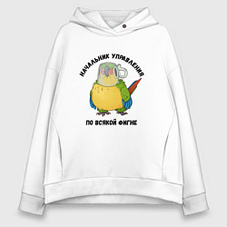 Толстовка оверсайз женская Начальник всякой фигни, цвет: белый