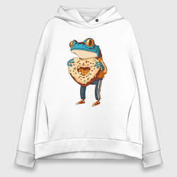 Толстовка оверсайз женская Пряничная лягушка, цвет: белый