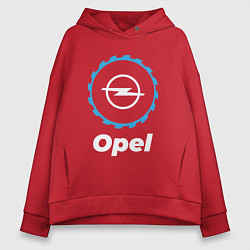 Толстовка оверсайз женская Opel в стиле Top Gear, цвет: красный