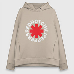 Толстовка оверсайз женская Peppers - Logo, цвет: миндальный