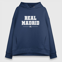 Толстовка оверсайз женская Real Madrid Football Club Классика, цвет: тёмно-синий