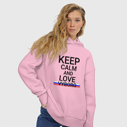 Толстовка оверсайз женская Keep calm Vyborg Выборг, цвет: светло-розовый — фото 2