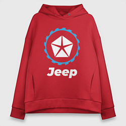 Толстовка оверсайз женская Jeep в стиле Top Gear, цвет: красный