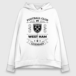 Толстовка оверсайз женская West Ham: Football Club Number 1 Legendary, цвет: белый