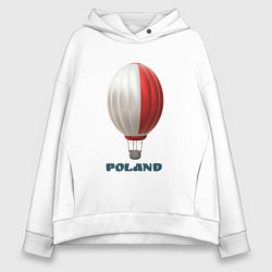 Женское худи оверсайз 3d aerostat Polish flag