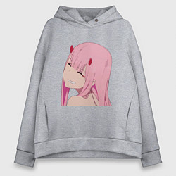 Женское худи оверсайз Zero Two крупный план