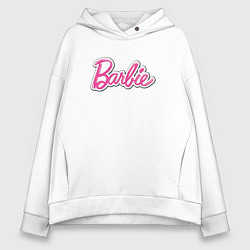 Толстовка оверсайз женская Barbie logo, цвет: белый