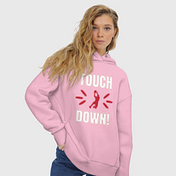 Толстовка оверсайз женская Тачдаун Touchdown, цвет: светло-розовый — фото 2