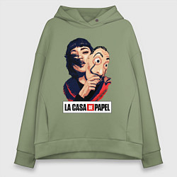 Толстовка оверсайз женская Бумажный дом La casa de papel, цвет: авокадо