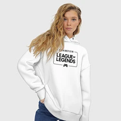 Толстовка оверсайз женская League of Legends Gaming Champion: рамка с лого и, цвет: белый — фото 2