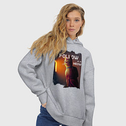 Толстовка оверсайз женская STRAY FOLLOW MEOW, цвет: меланж — фото 2