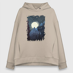 Толстовка оверсайз женская Джип и пропасть, цвет: миндальный