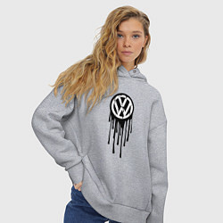 Толстовка оверсайз женская Volkswagen - art logo, цвет: меланж — фото 2