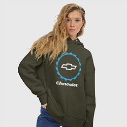 Толстовка оверсайз женская Chevrolet в стиле Top Gear, цвет: хаки — фото 2