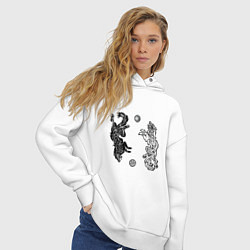 Толстовка оверсайз женская Охотники Хати и Сколль, цвет: белый — фото 2
