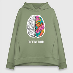 Толстовка оверсайз женская Creative Brain, цвет: авокадо