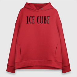 Толстовка оверсайз женская Ice Cube - logo, цвет: красный