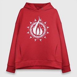 Толстовка оверсайз женская In flames - logo neon, цвет: красный