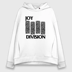 Толстовка оверсайз женская Joy Division - rock, цвет: белый