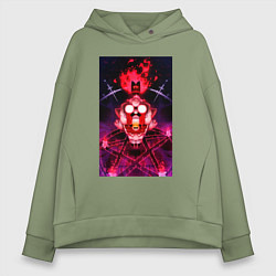 Толстовка оверсайз женская Cult of the Lamb - Призыв, цвет: авокадо