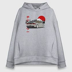 Толстовка оверсайз женская Honda Crx Retro JDM, цвет: меланж