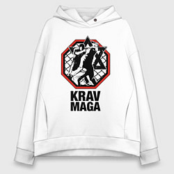 Толстовка оверсайз женская Krav-maga ring, цвет: белый