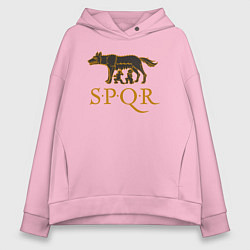 Толстовка оверсайз женская Капитолийская волчица SPQR, цвет: светло-розовый