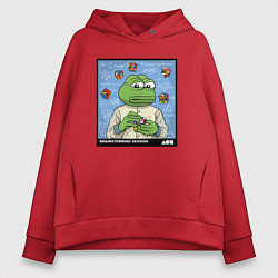 Толстовка оверсайз женская Pepe brainshtorm, цвет: красный