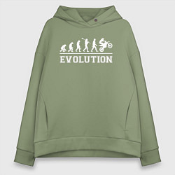 Толстовка оверсайз женская Мото-эволюция, цвет: авокадо