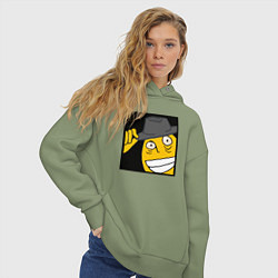 Толстовка оверсайз женская Рофлан здарова, цвет: авокадо — фото 2