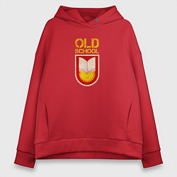 Толстовка оверсайз женская Old School emblem, цвет: красный