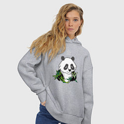 Толстовка оверсайз женская Спящая панда ZZZ, цвет: меланж — фото 2