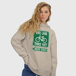 Толстовка оверсайз женская Велосипедная дорожка - подвинься, цвет: миндальный — фото 2
