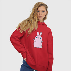 Толстовка оверсайз женская Pink - Bunny, цвет: красный — фото 2