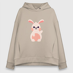 Толстовка оверсайз женская Pink Bunny, цвет: миндальный