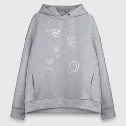 Толстовка оверсайз женская BTS - Permission to Dance, цвет: меланж