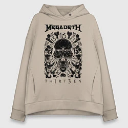 Толстовка оверсайз женская Megadeth Thirteen, цвет: миндальный