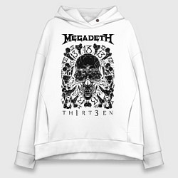Толстовка оверсайз женская Megadeth Thirteen, цвет: белый