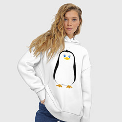 Толстовка оверсайз женская Красивый пингвин, цвет: белый — фото 2