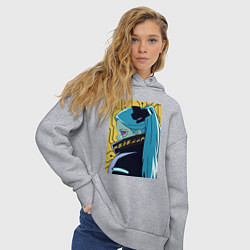 Толстовка оверсайз женская Киберпанк Ребекка, цвет: меланж — фото 2