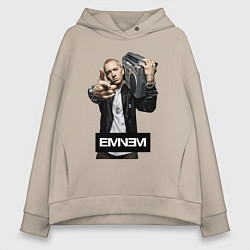 Толстовка оверсайз женская Eminem boombox, цвет: миндальный